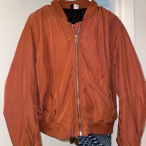 H&M Divided Women’s Medium Rust Orange Teracotta Bomber Jacket